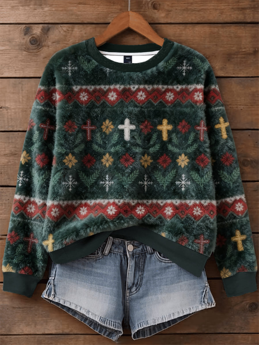 Women's Christmas Faith Flannel Hoodie