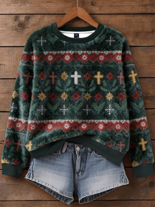 Women's Christmas Faith Flannel Hoodie
