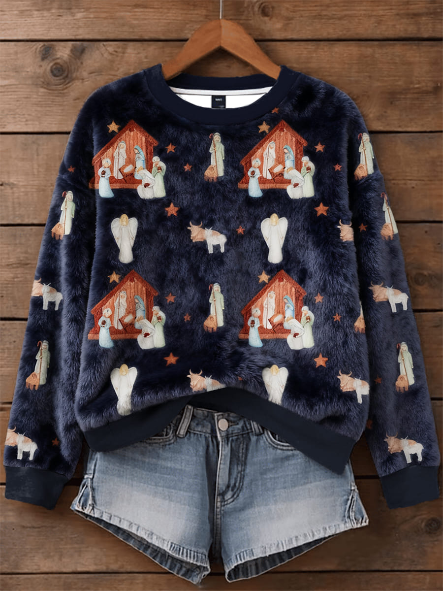 Women's Christmas Faith Flannel Hoodie