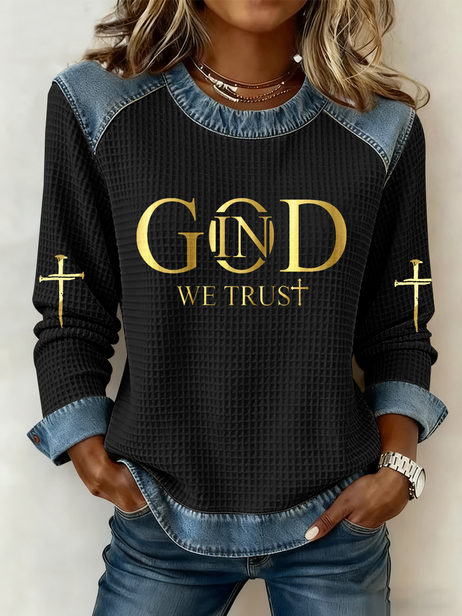 Women's In God We Trust Print Top