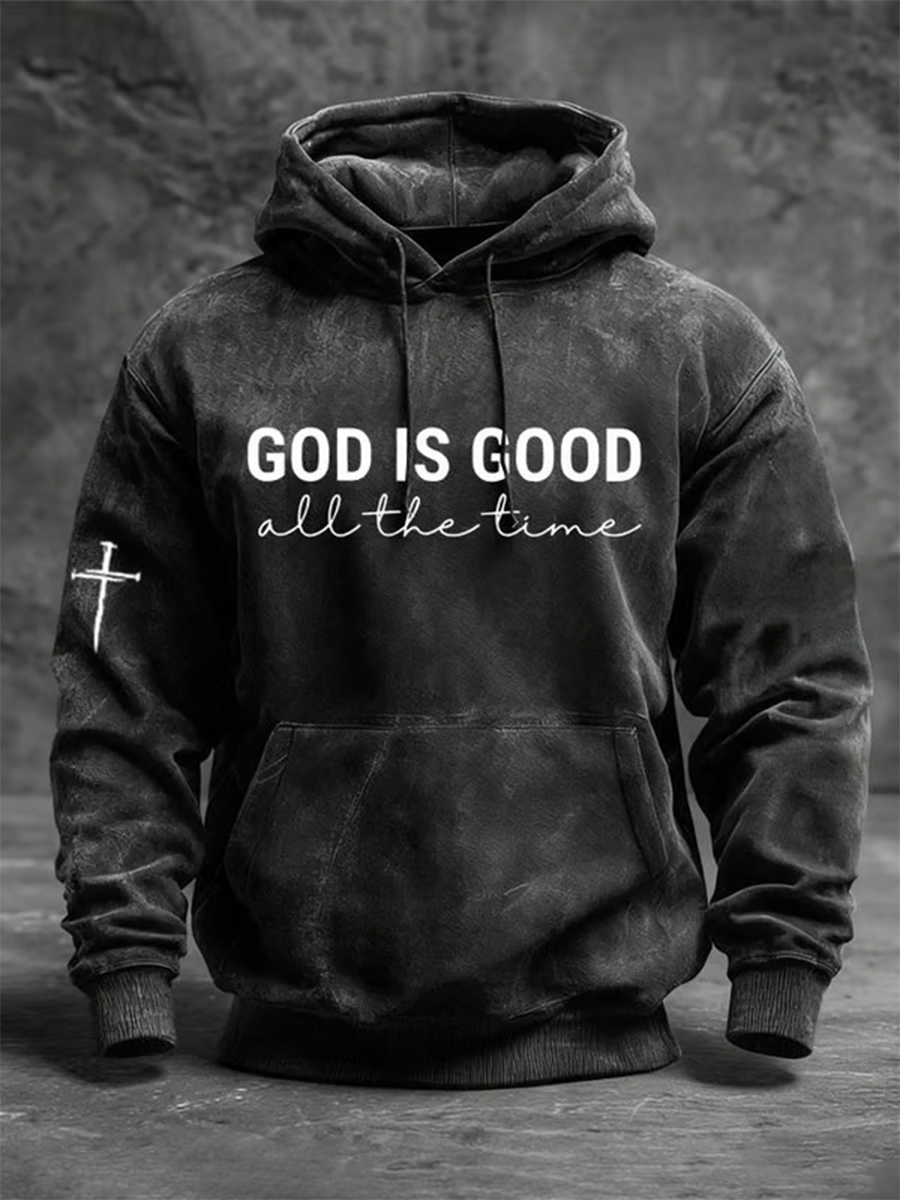 Men's God is Good All The Time Print Hoodie