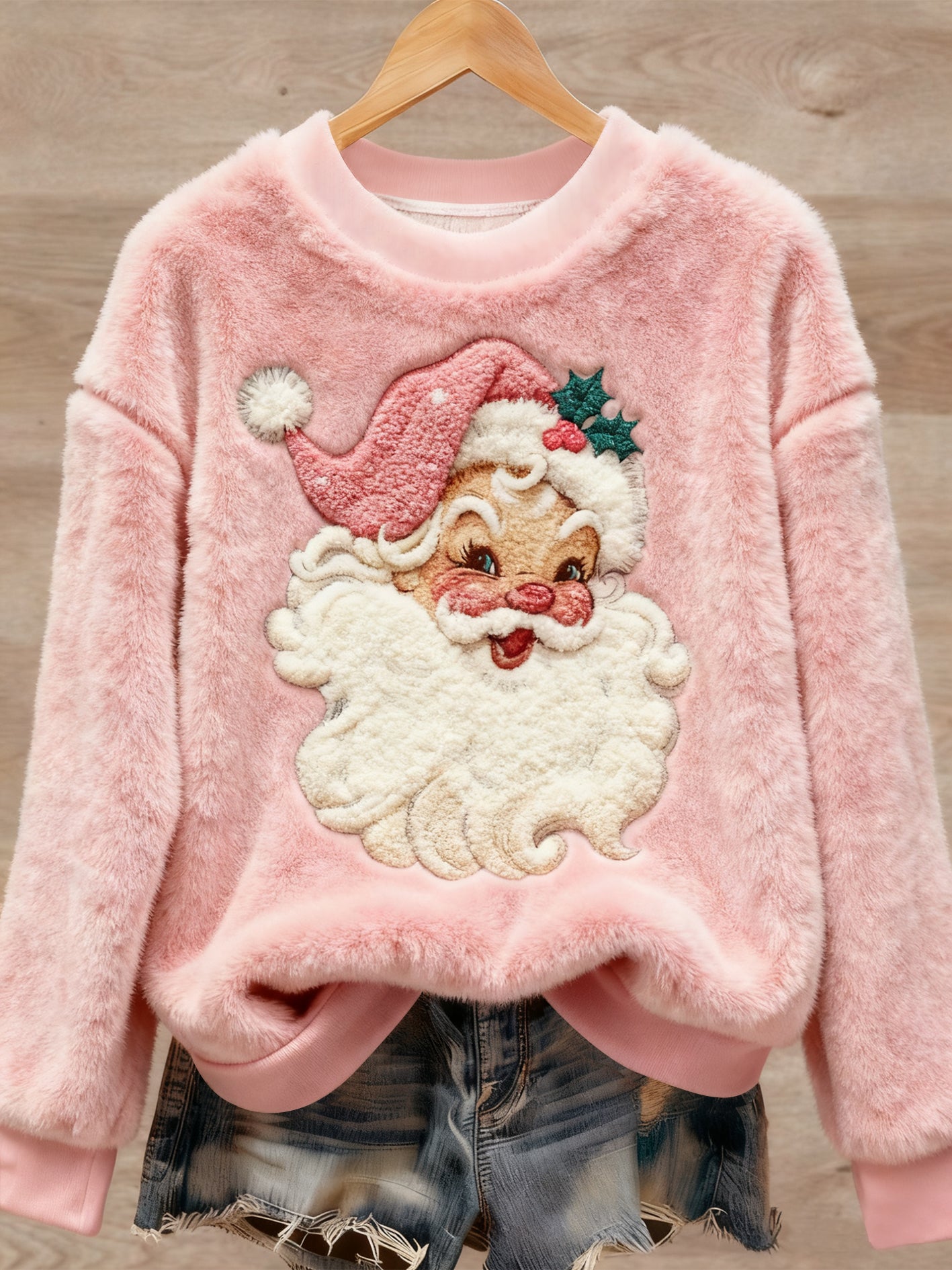 Women's Christmas Art Print Casual Flannel Sweater