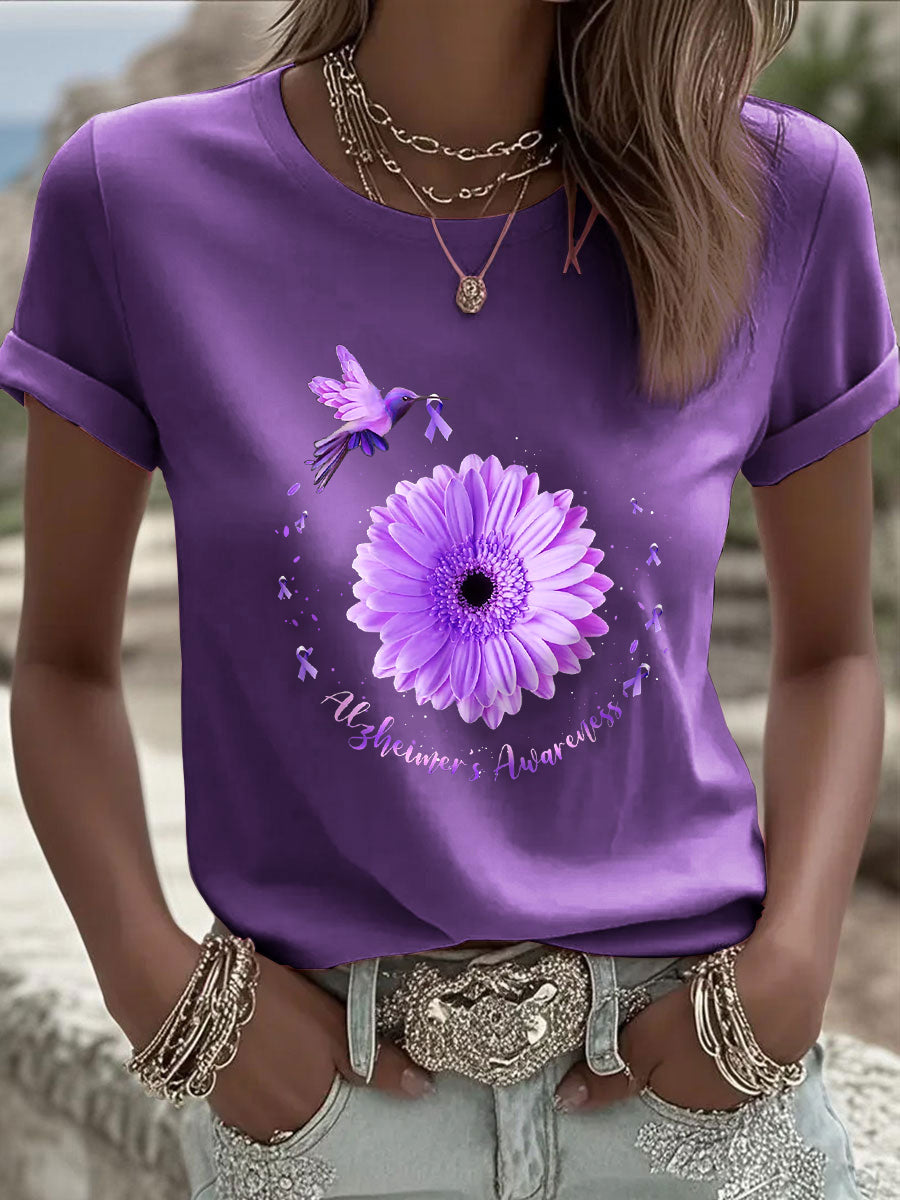 Women's Purple Alzheimer's Awareness T-Shirt
