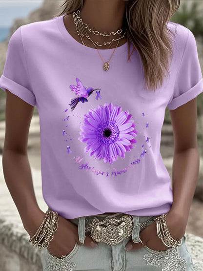 Women's Purple Alzheimer's Awareness T-Shirt