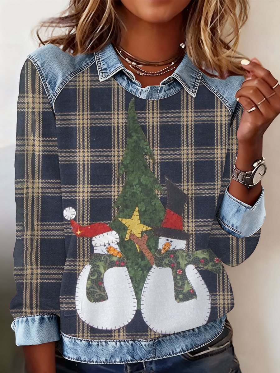 Women's Snowman Friends Print Sweatshirt