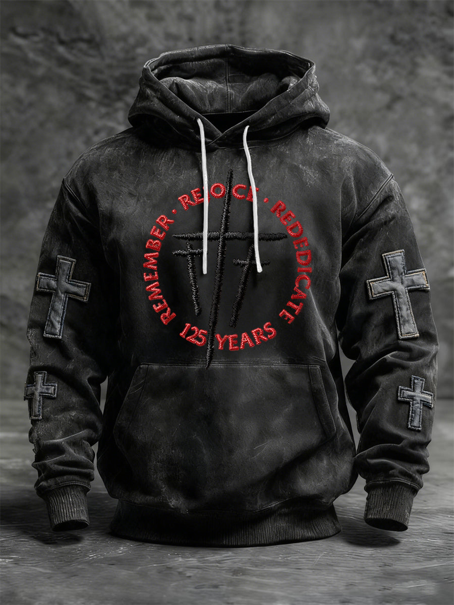 Retro Christian Commemorative Casual Hoodie