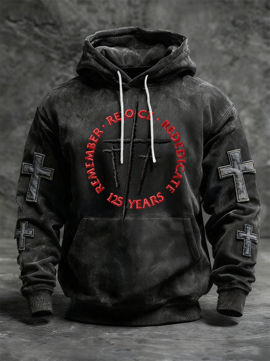 Retro Christian Commemorative Casual Hoodie