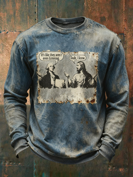 Retro Fun Political Christian Casual Crewneck Sweatshirt