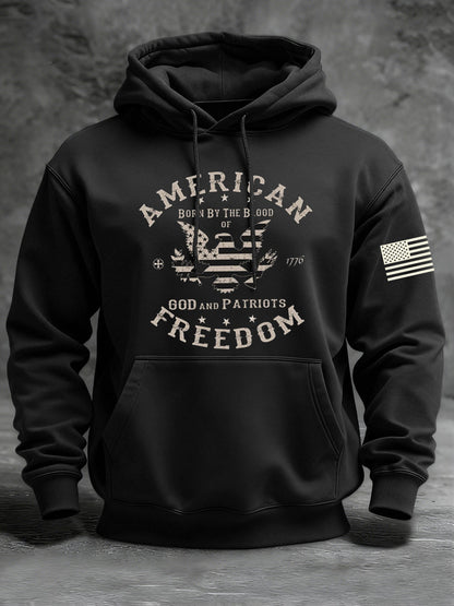 Men's American Freedom Born By The Blood Eagle Patriotic Hoodie