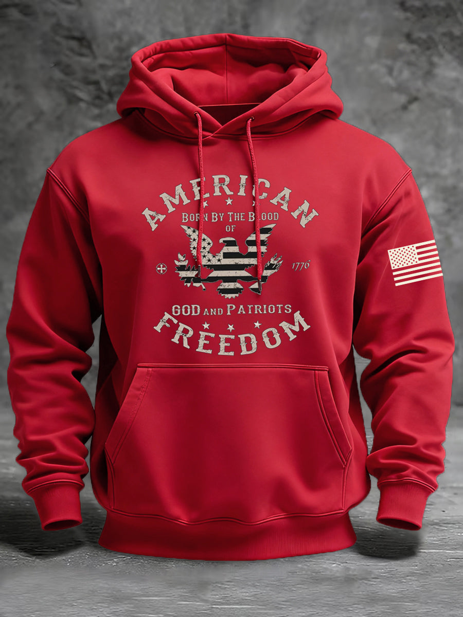 Men's American Freedom Born By The Blood Eagle Patriotic Hoodie