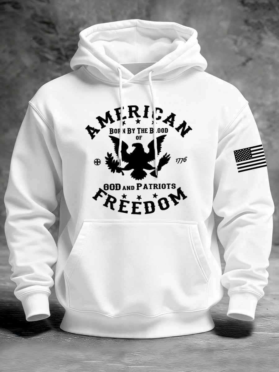 Men's American Freedom Born By The Blood Eagle Patriotic Hoodie