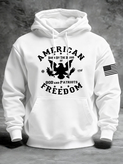 Men's American Freedom Born By The Blood Eagle Patriotic Hoodie