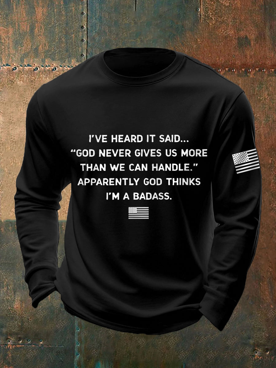 Men's Badass Patriotic Long Sleeve T-Shirt
