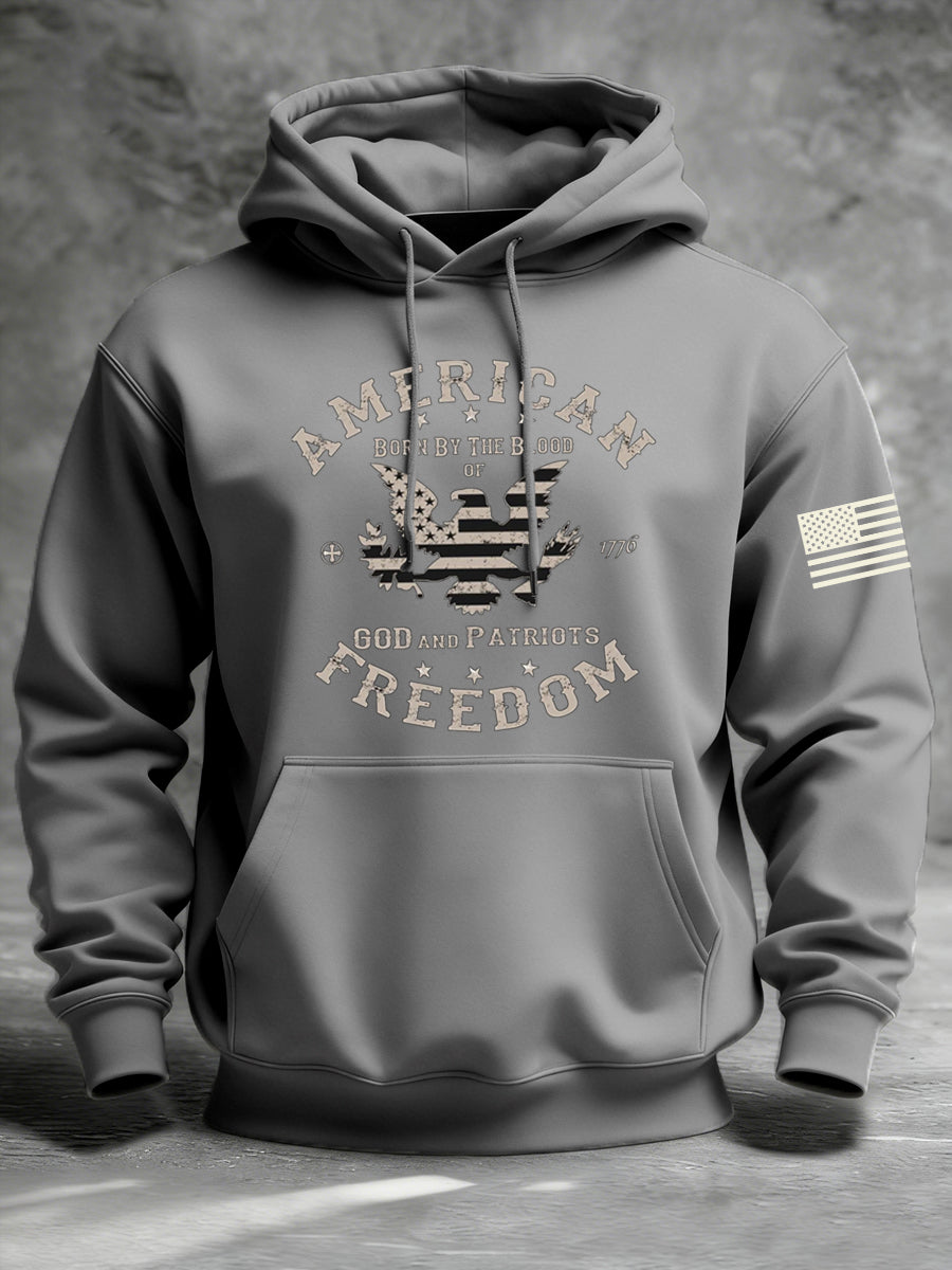 Men's American Freedom Born By The Blood Eagle Patriotic Hoodie