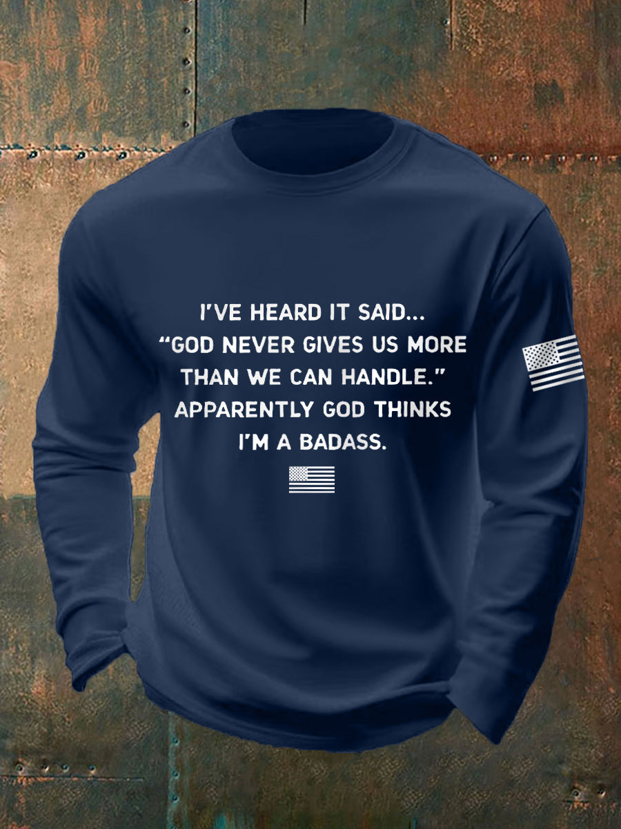 Men's Badass Patriotic Long Sleeve T-Shirt