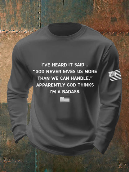 Men's Badass Patriotic Long Sleeve T-Shirt