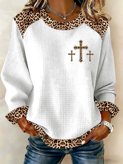 Women's Cross Print Casual Top