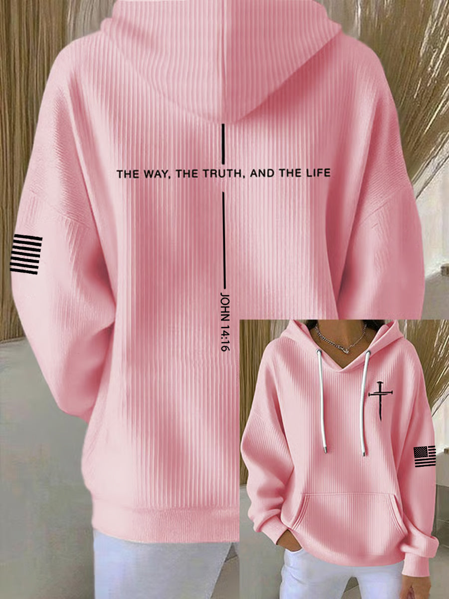 Women's Jesus The Way The Truth The Life Cross Hoodie
