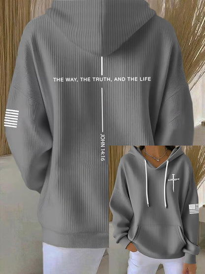 Women's Jesus The Way The Truth The Life Cross Hoodie