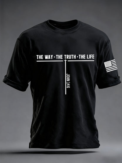 Men's Jesus The Way The Truth The Life Cross Short Sleeve T-shirt