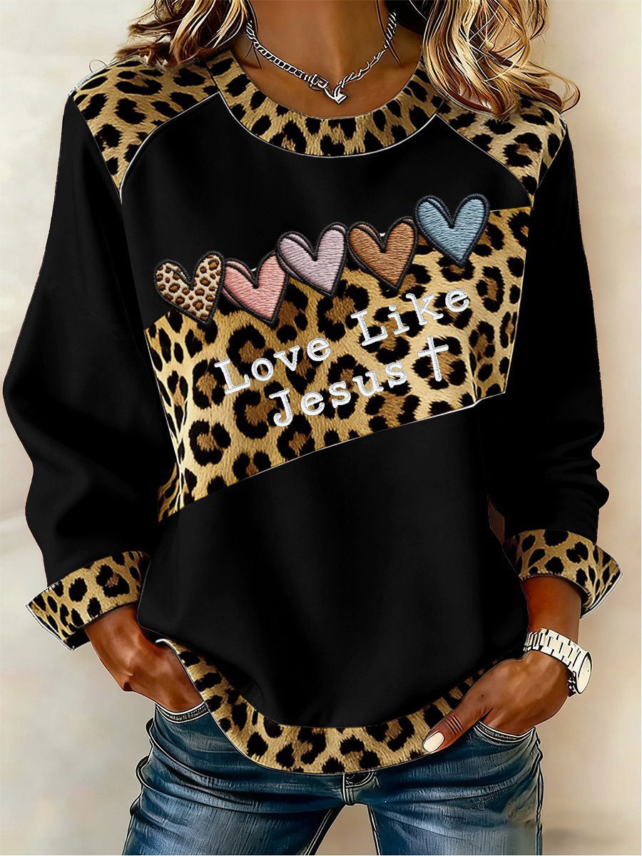 Women's Love Cross Print Casual Top