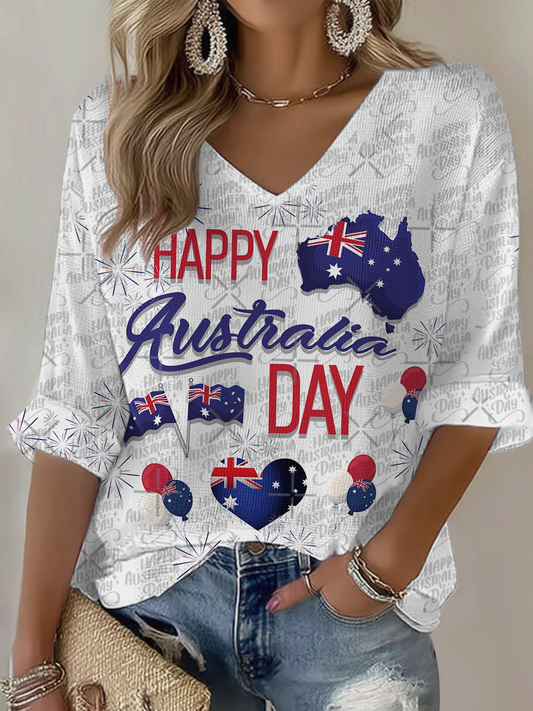 Women's Happy Australia Day Waffle T-shirt