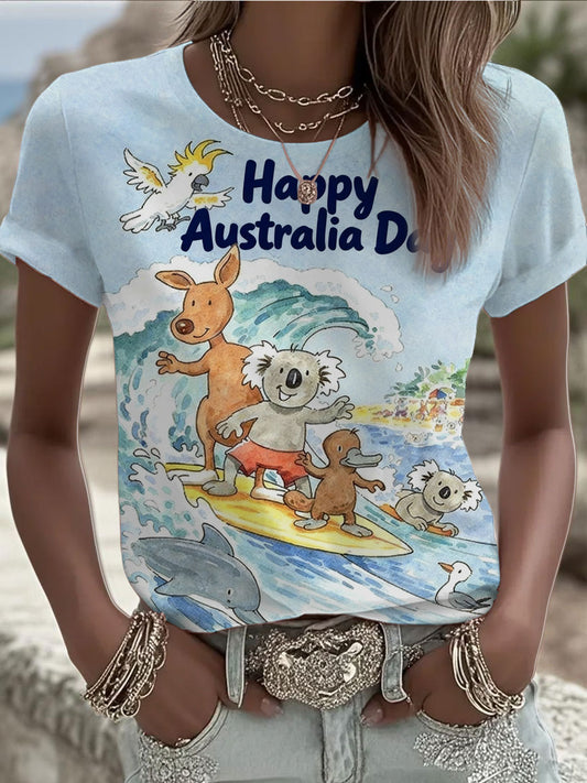 Women's Happy Australia Day short-sleeved T-shirt