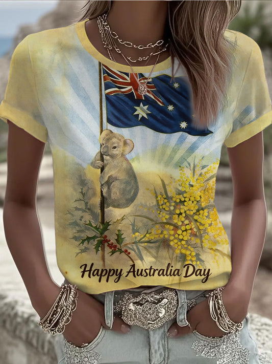 Women's Happy Australia Day short-sleeved T-shirt