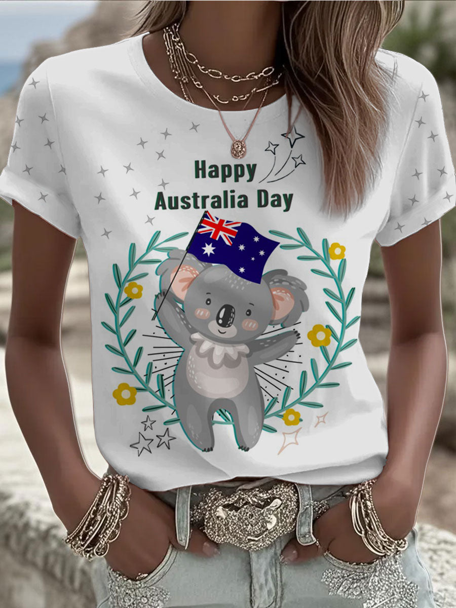 Women's Happy Australia Day short-sleeved T-shirt