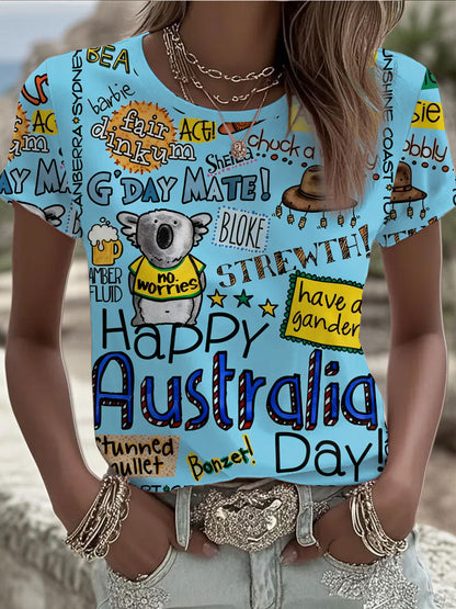 Women's Happy Australia Day short-sleeved T-shirt