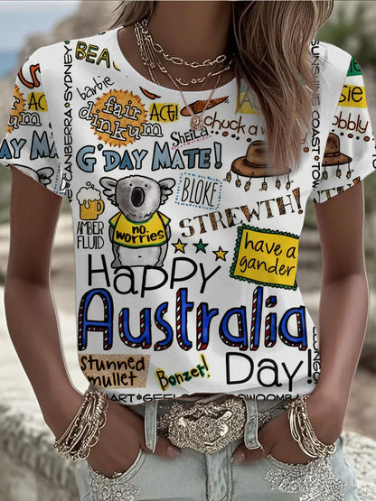 Women's Happy Australia Day short-sleeved T-shirt