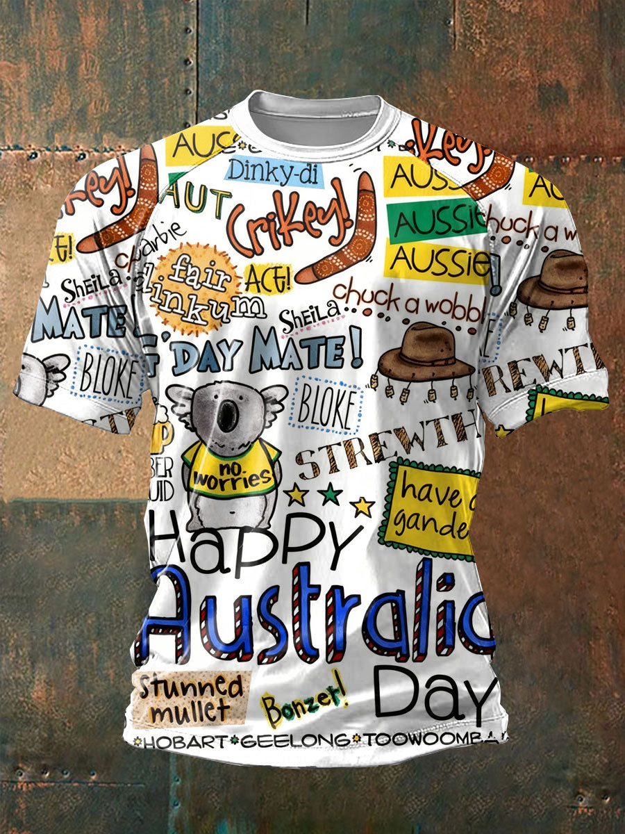 Men's Happy Australia Day short sleeve t-shirt