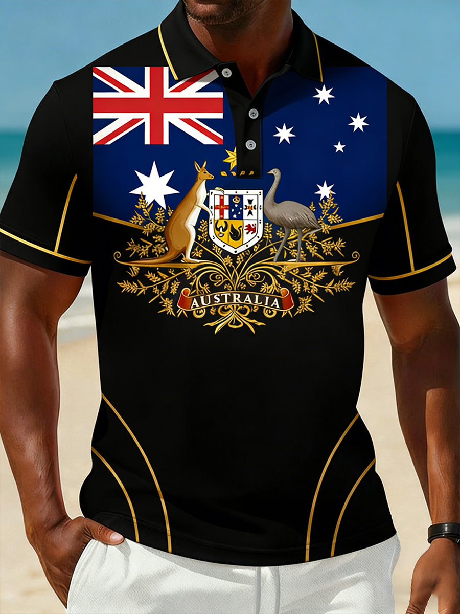 Men's Vintage Australian Holiday Smart Casual Polo Shirt