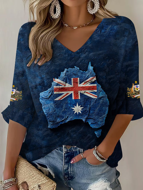 Women's Australian Flag Waffle T-shirt