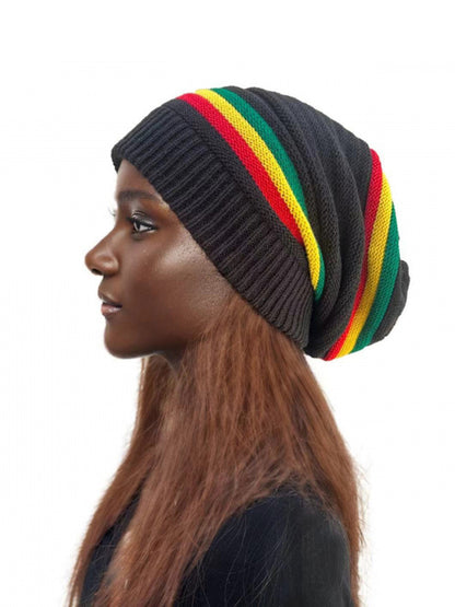 Unisex Jamaican Reggae Long Knit Beanie