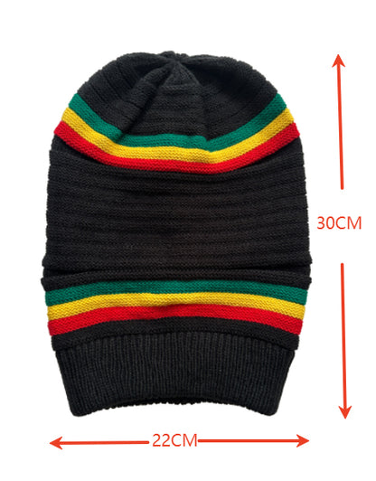 Unisex Jamaican Reggae Long Knit Beanie