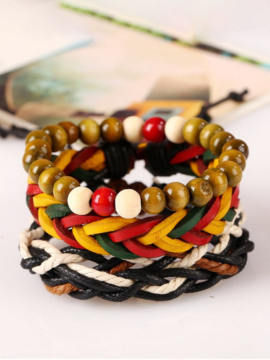 Unisex Jamaican Reggae Leather Braided Bracelet