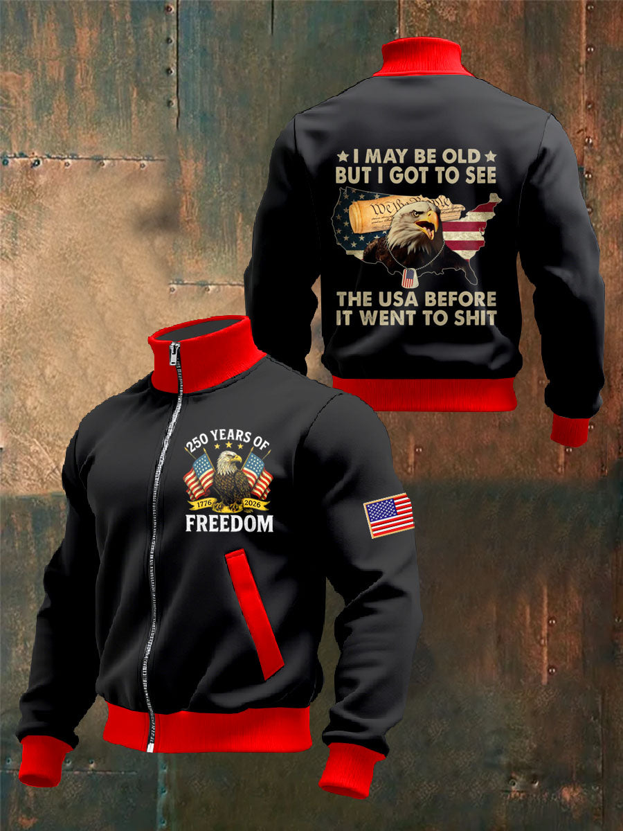 Men's Retro American 250th Anniversary Printed Jacket Coat