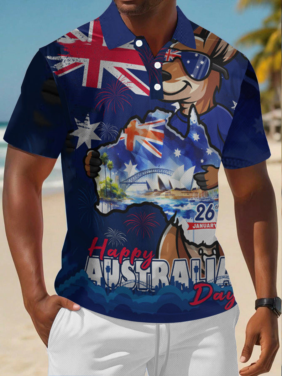 Men's Happy Australia Day polo shirt