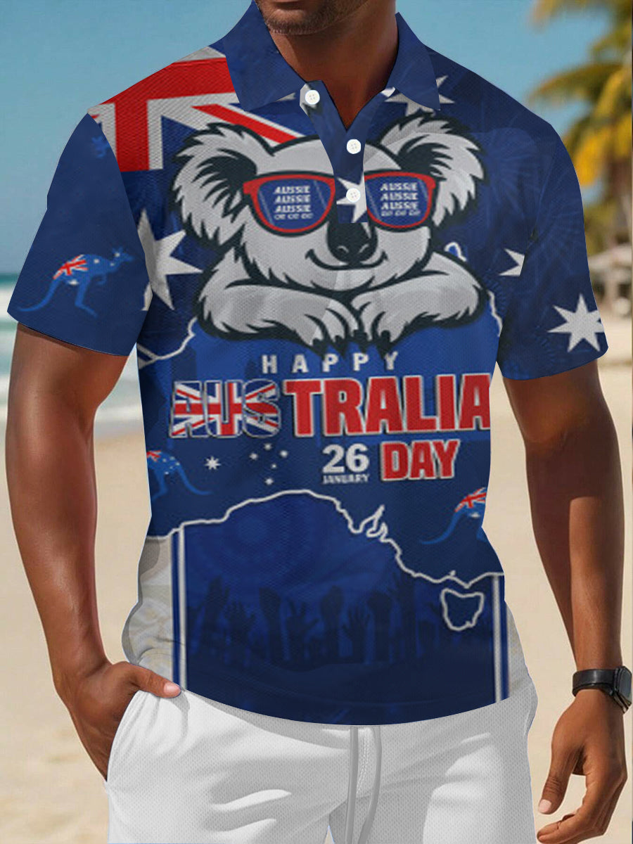 Men's Happy Australia Day polo shirt