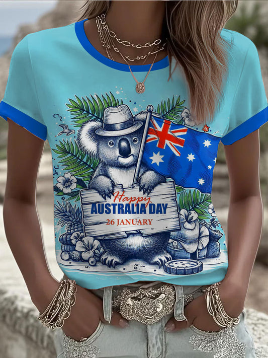 Women's Happy Australia Day short-sleeved T-shirt