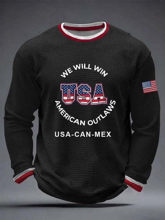 Men's USA Soccer Waffle Long Sleeve T-Shirt