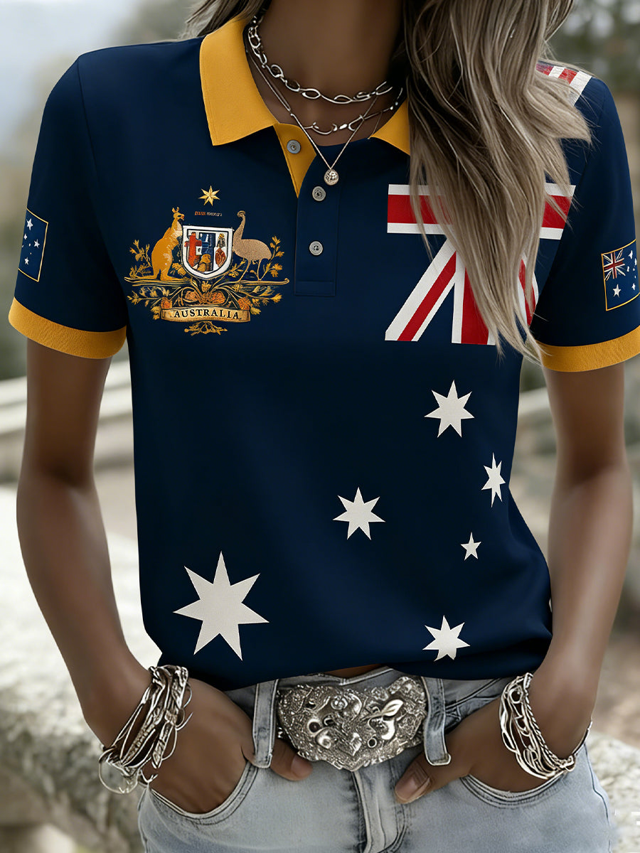 Women's Vintage Australian Holiday Casual Comfortable Polo Shirt