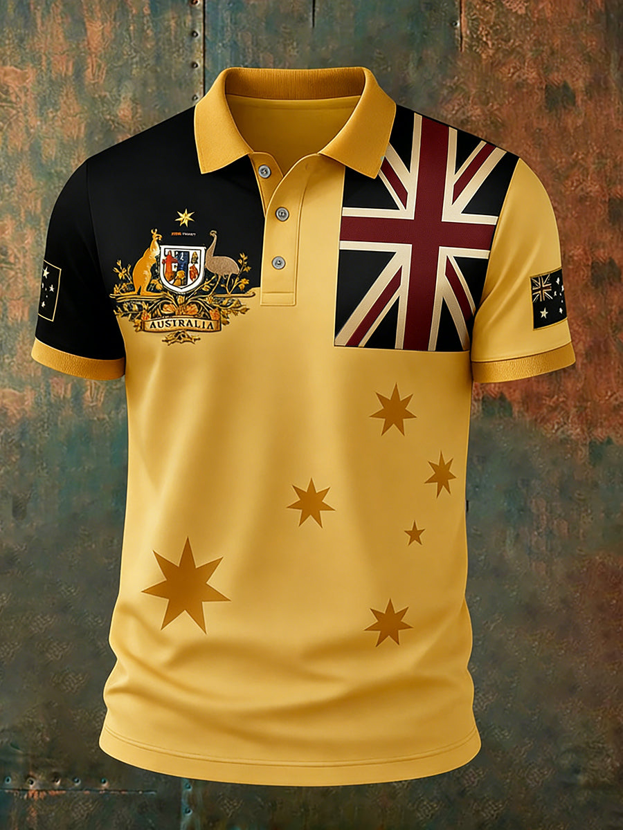Men's Vintage Australian Holiday Smart Casual Polo Shirt