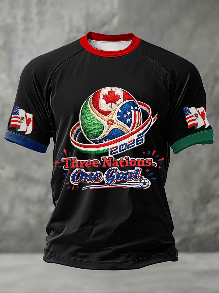 Men's Soccer 2026 Printed Casual T-Shirt