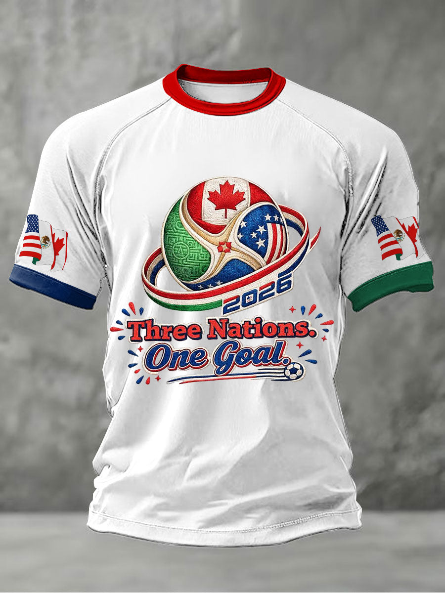 Men's Soccer 2026 Printed Casual T-Shirt