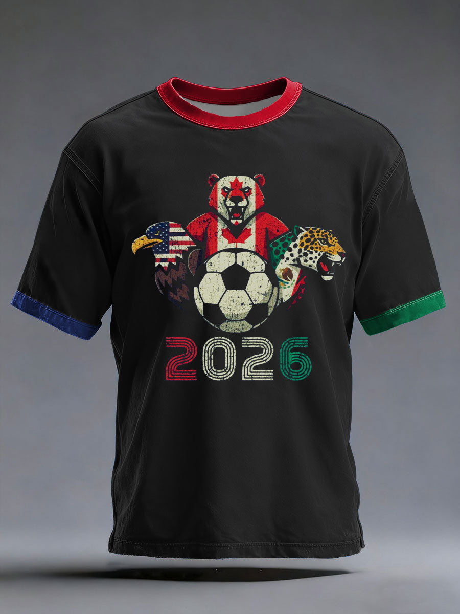 Men's Soccer 2026 Printed Casual T-Shirt