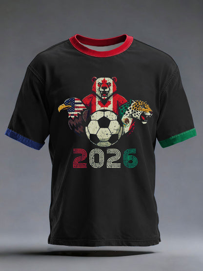 Men's Soccer 2026 Printed Casual T-Shirt