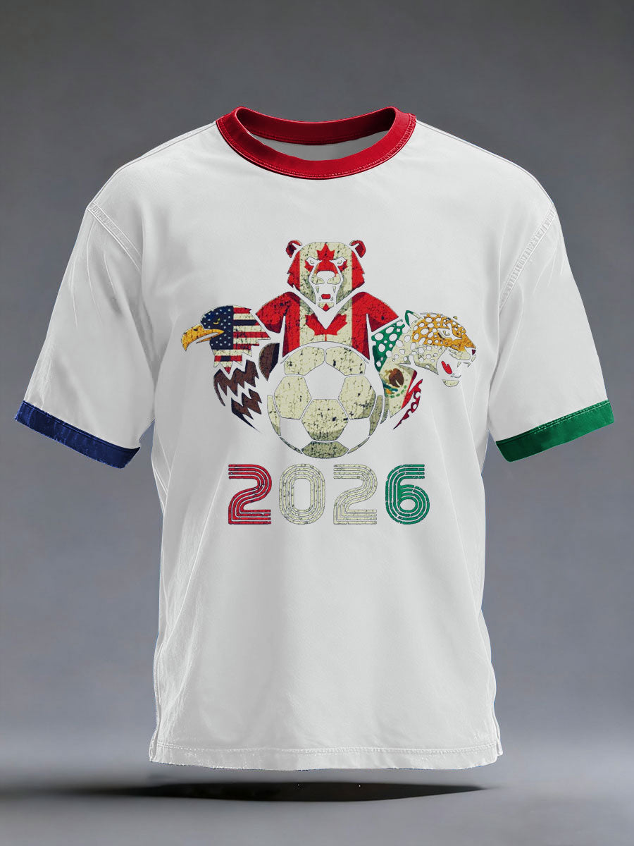 Men's Soccer 2026 Printed Casual T-Shirt