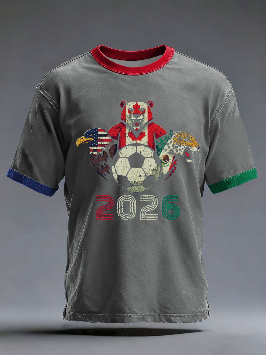 Men's Soccer 2026 Printed Casual T-Shirt